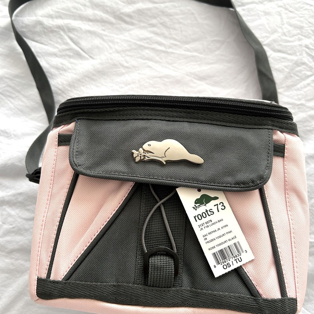 Roots 73 Pink and Gray insulated lunch Bag - Picture 1 of 10